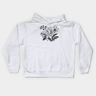 Silhouette of the beauty of an Orchid Kids Hoodie